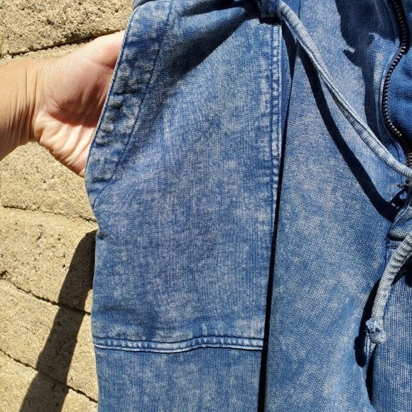 Calvin Klein Distressed Jogging Pants Jean Look Casual Comfy Acid Wash Sz M - Picture 9 of 12